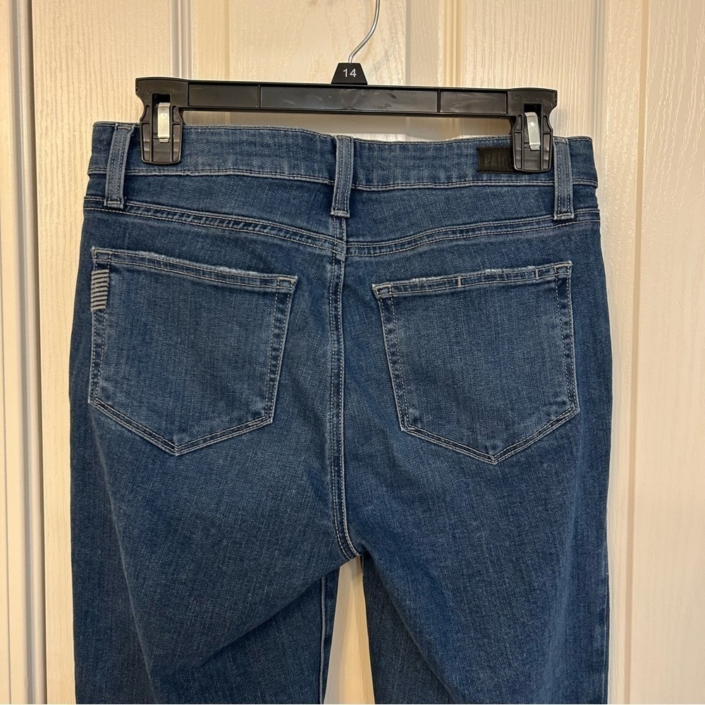 Paige Rory Crop Flare Raw Hem Denim Jeans in Zaylee Size 28 - Picture 7 of 10